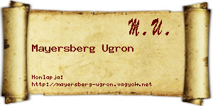 Mayersberg Ugron névjegykártya